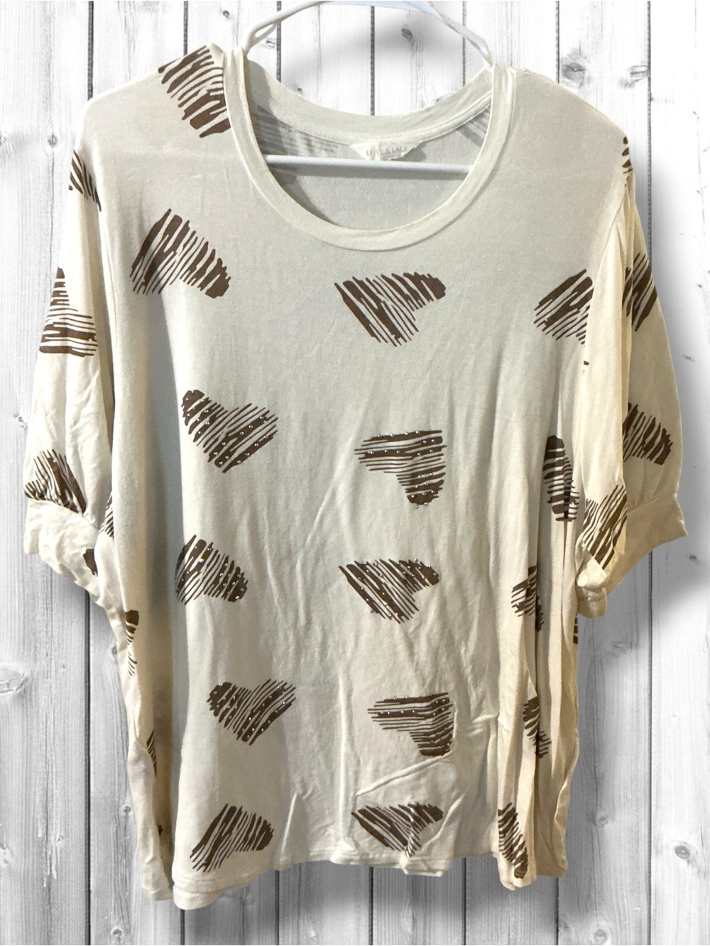 🌷Love & Lace Heart-Print Short Sleeve Women’s Tee